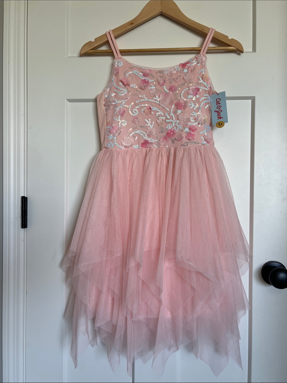 NWT Cat & Jack Pink Sequin Tulle Party Dress
